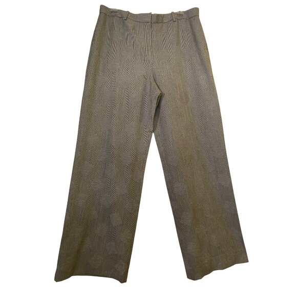 Theory Wide-Leg Trouser Fluid Wool Blend Pants Size 12 Beige & Brown Classic - Picture 1 of 8
